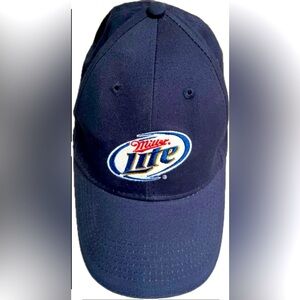 Miller Lite navy blue baseball cap- adjustable. Excellent condition.